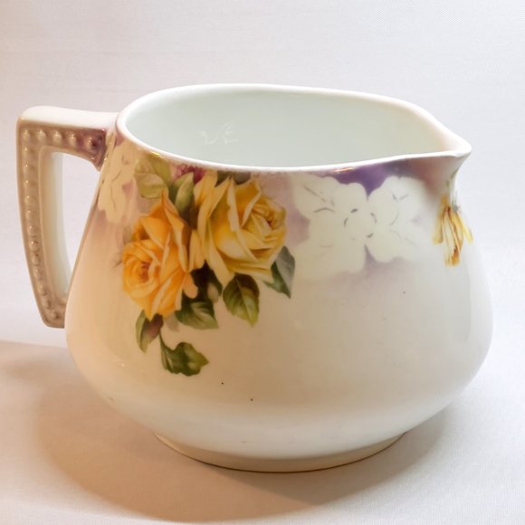 J&C Bavaria Vintage Antique Large Pitcher Hand Painted Porcelain Roses Germany - Picture 8 of 13